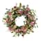 24&#x22; Pink Mum &#x26; Hydrangea Floral Spring Wreath